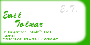 emil tolmar business card